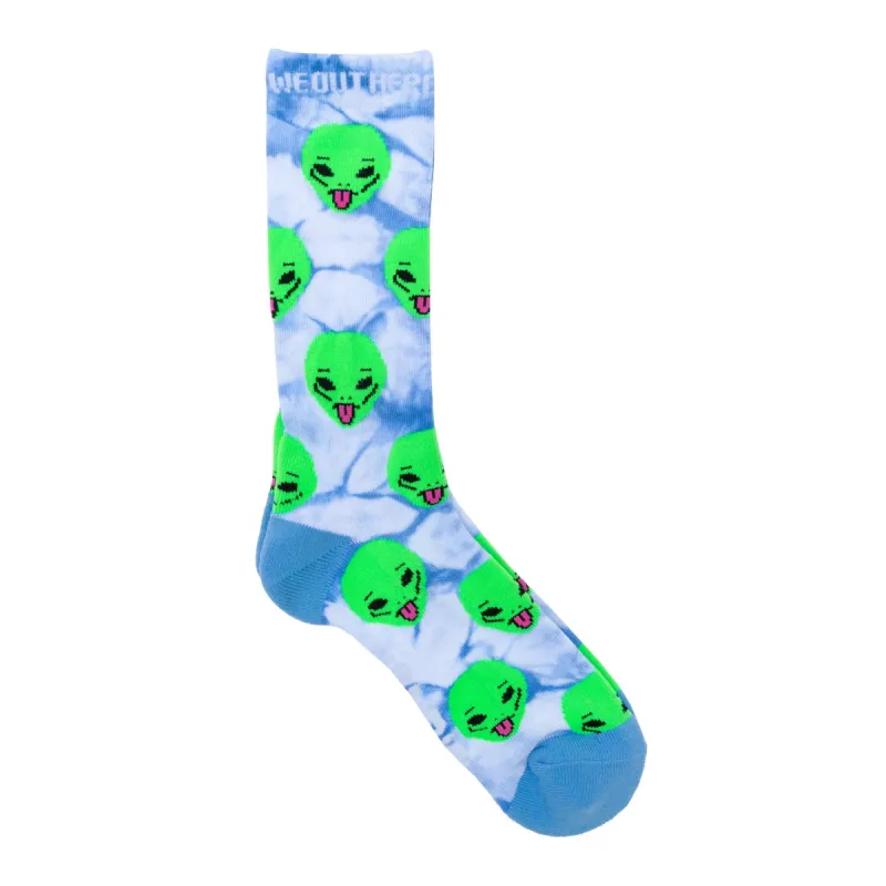 We Out Here Socks (Aqua) sold by Ripndip