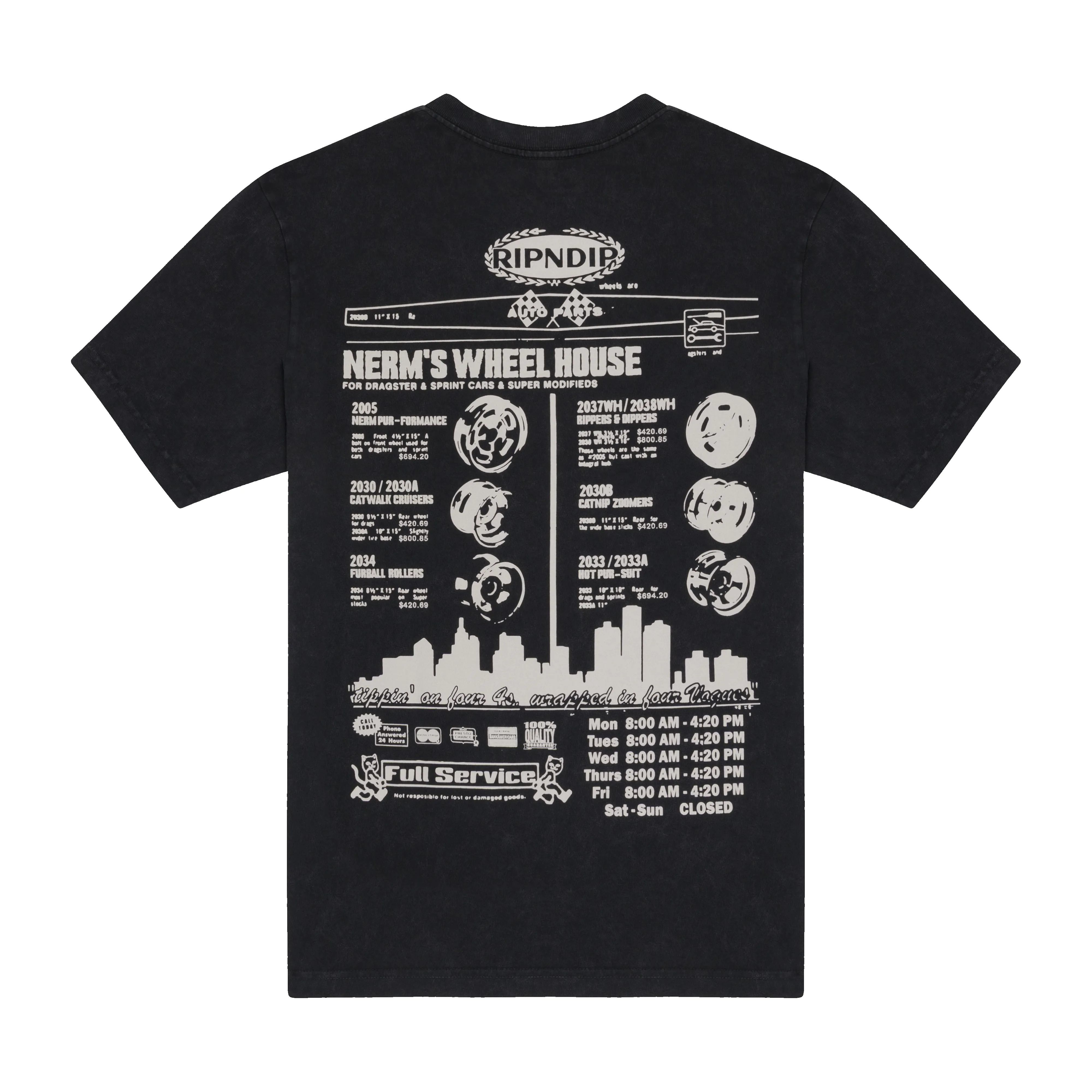 Nerm Wheels Tee (Black Vintage Wash) sold by Ripndip product image thumbnail 2