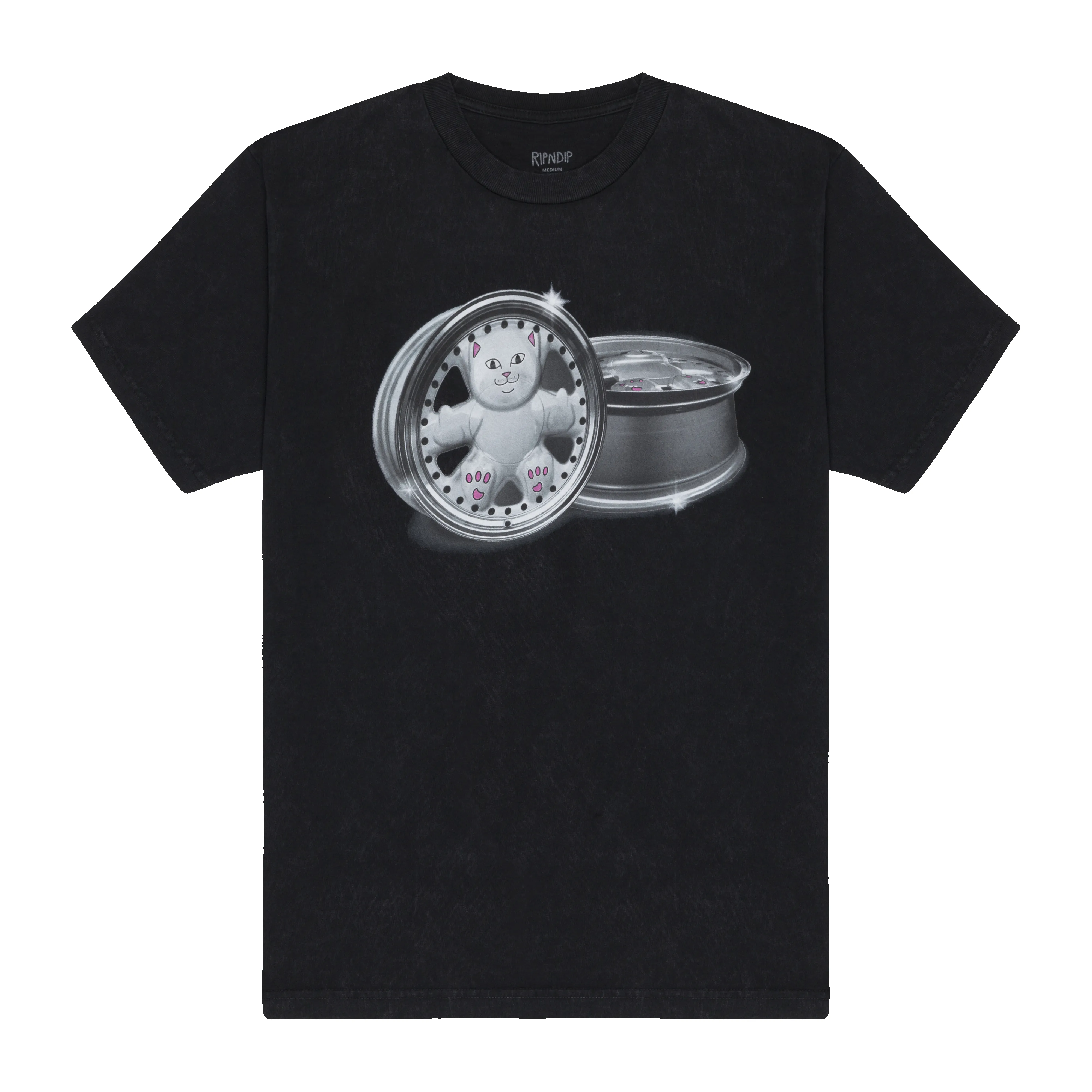 Nerm Wheels Tee (Black Vintage Wash) sold by Ripndip