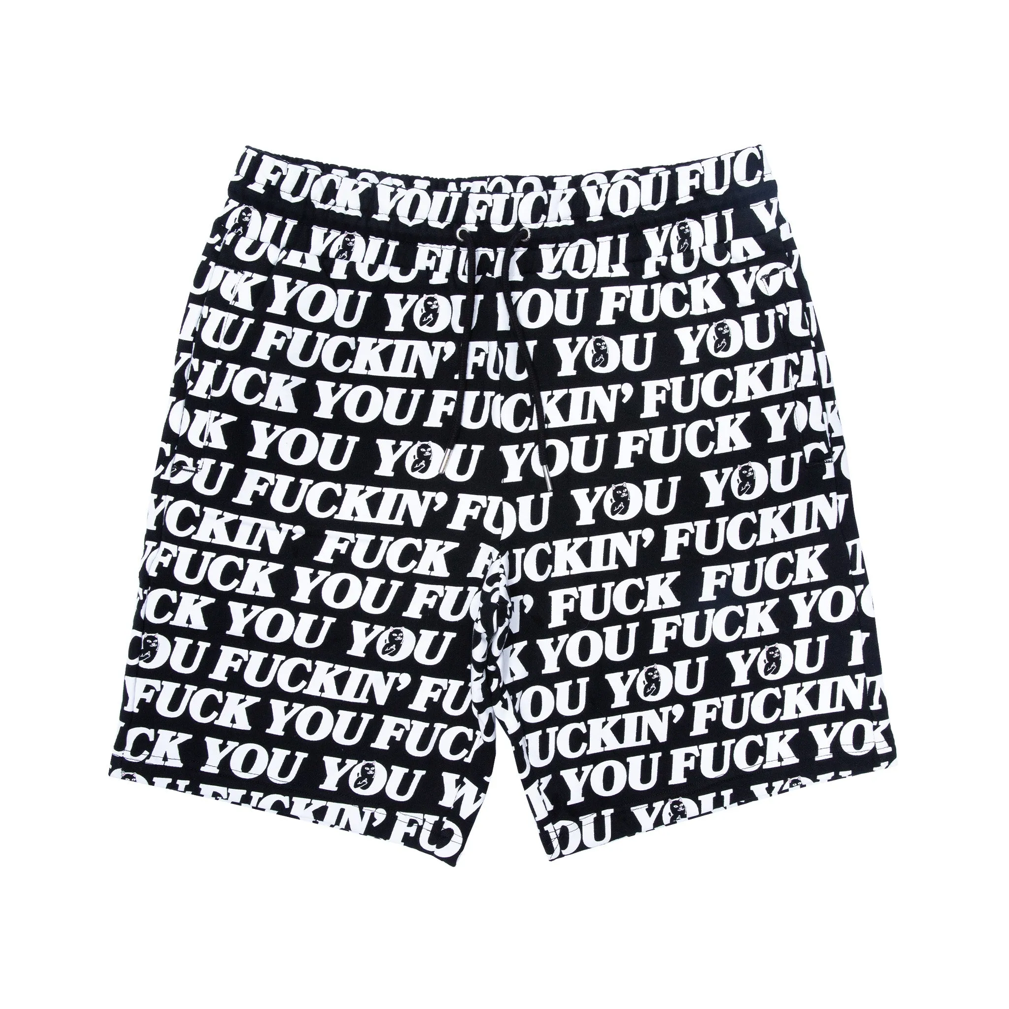 Fuck You Sweatshorts (Black) sold by Ripndip