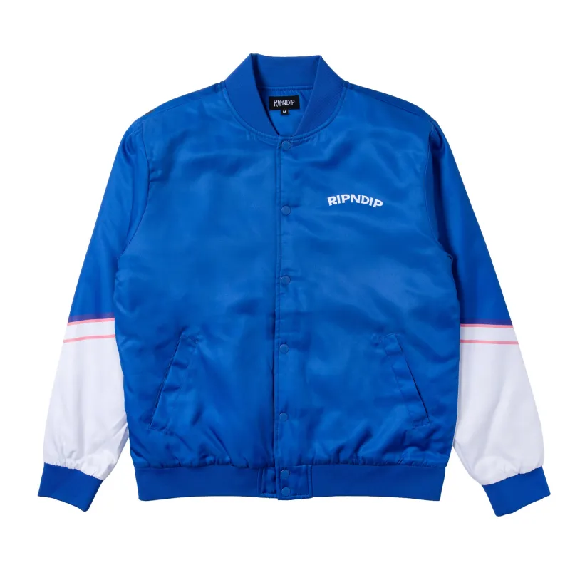 Show Biz Poly Varsity Jacket (Blue) sold by Ripndip