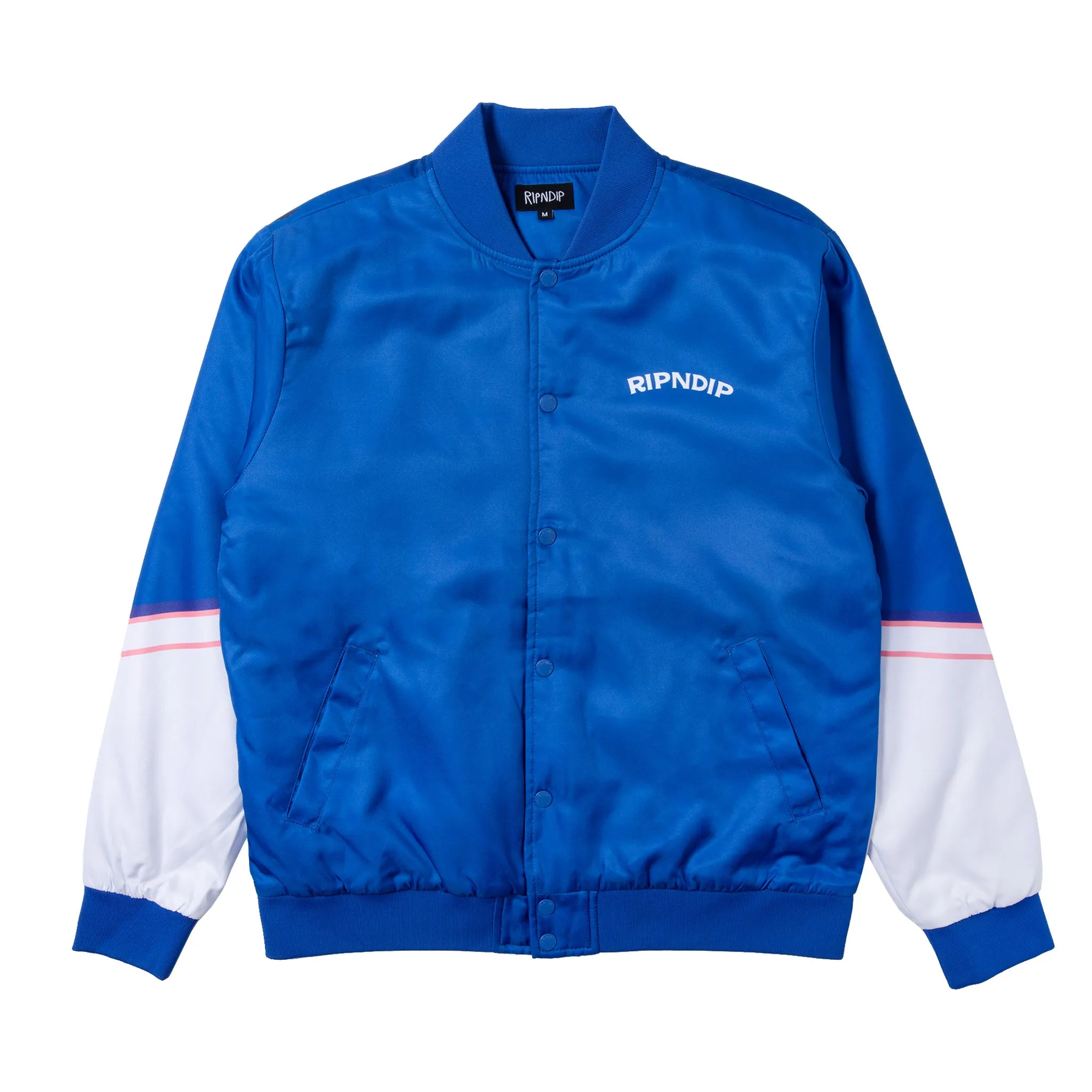 Show Biz Poly Varsity Jacket (Blue) sold by Ripndip