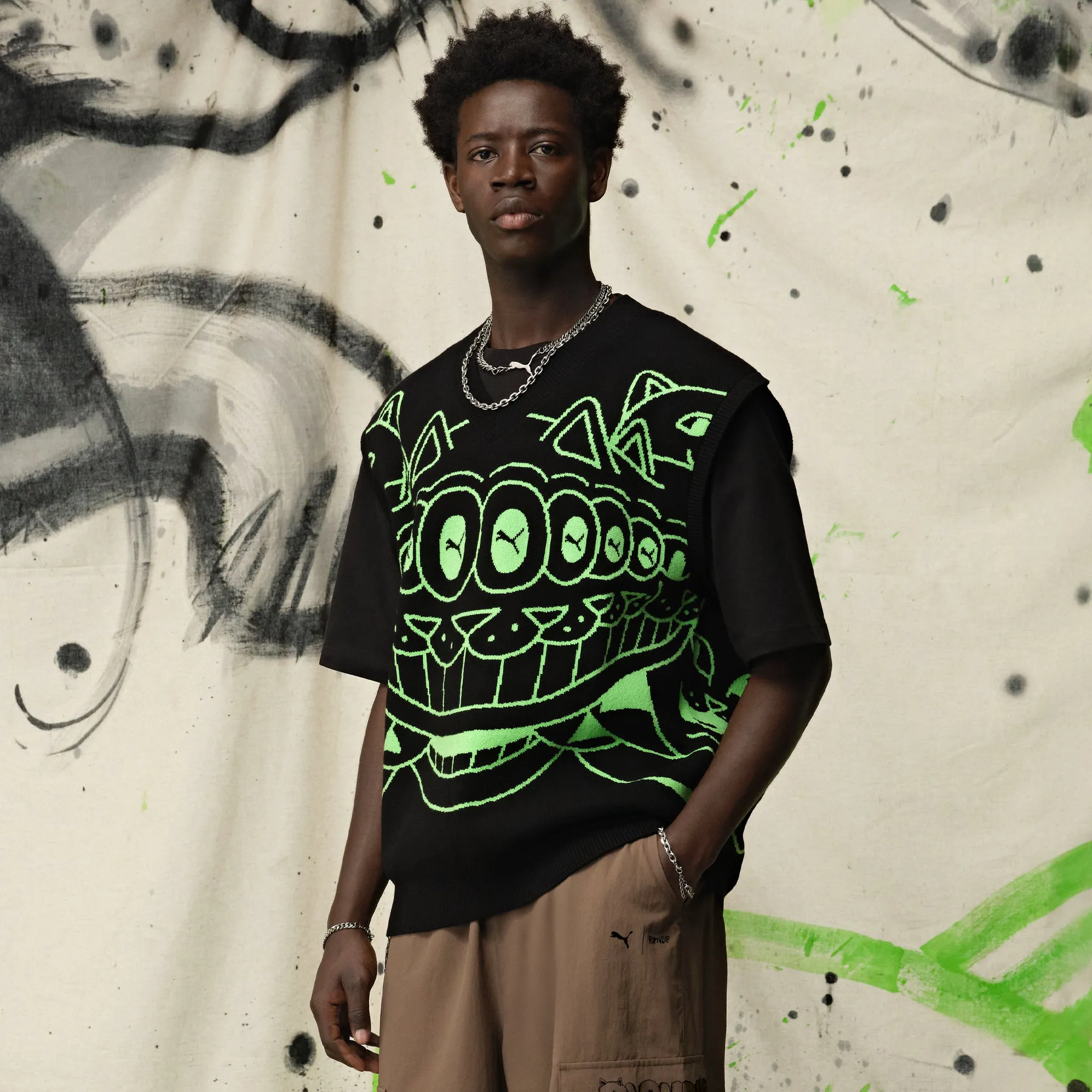 PUMA X RIPNDIP Knitted Vest (Puma Black) sold by Ripndip product image thumbnail 2