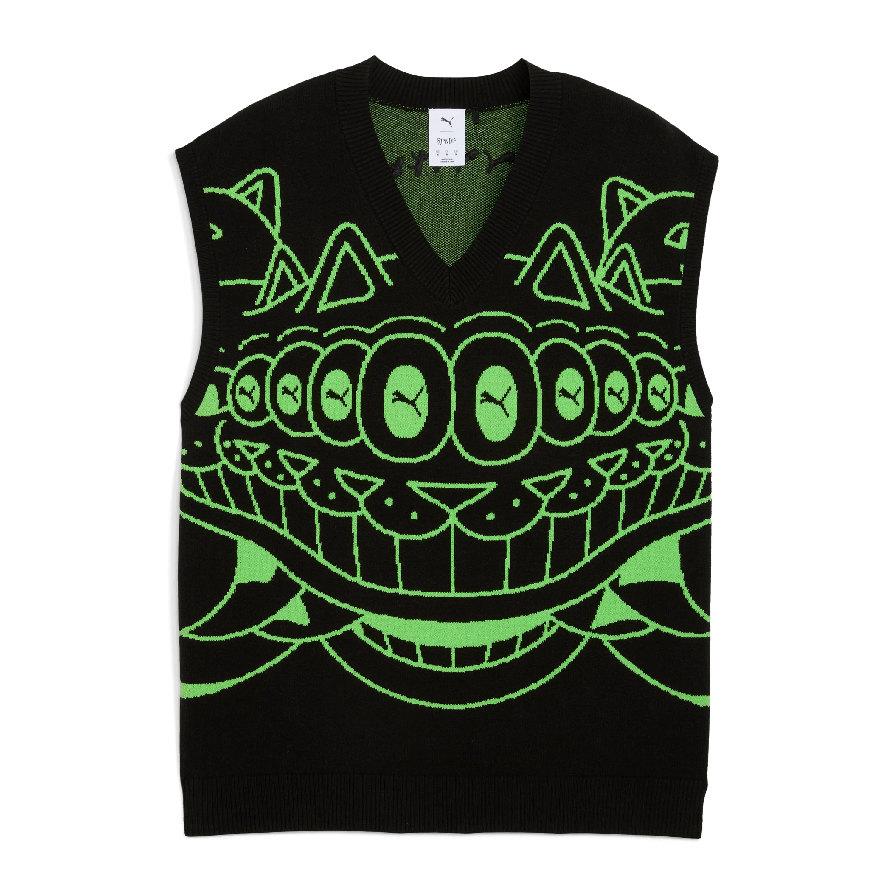 PUMA X RIPNDIP Knitted Vest (Puma Black) sold by Ripndip