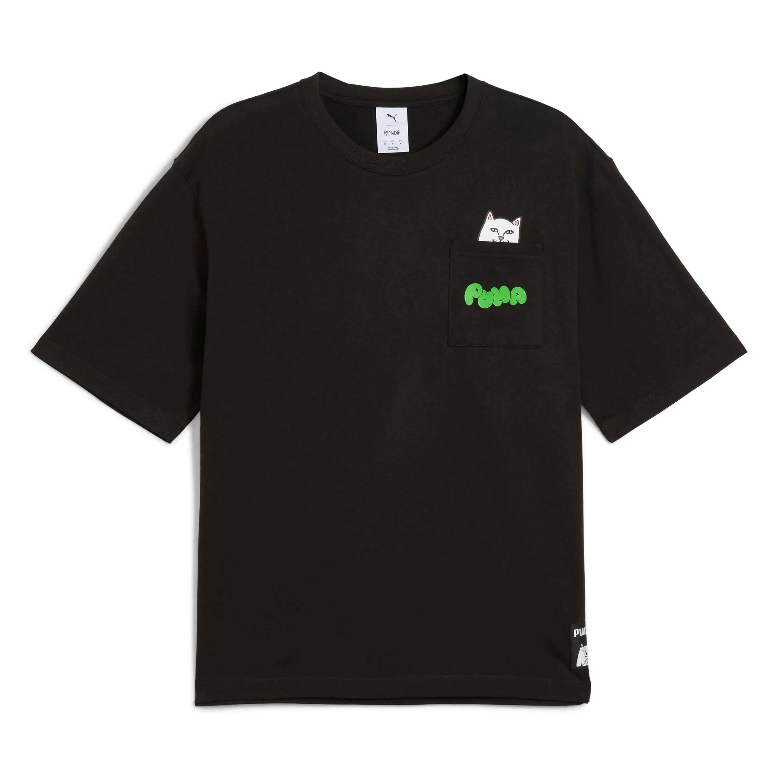 PUMA X RIPNDIP Relaxed Pocket Tee (Puma Black) sold by Ripndip