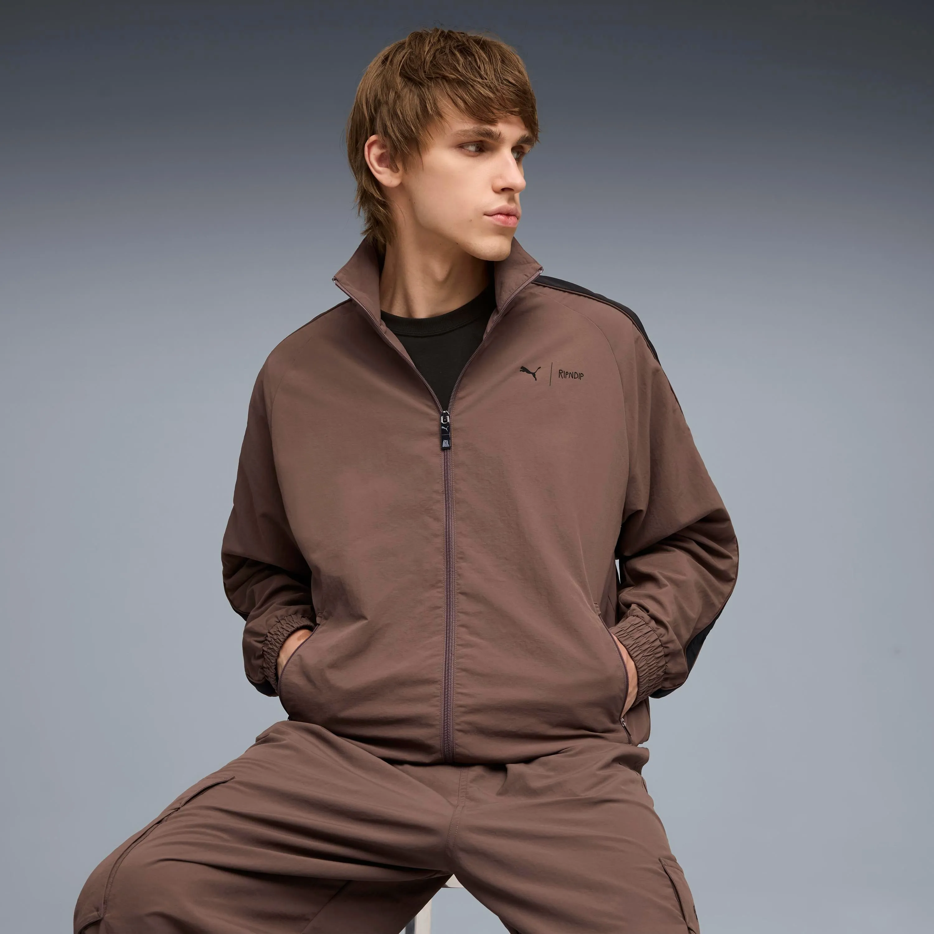 PUMA X RIPNDIP T7 Oversized Track Jacket (Flat Bronze) sold by Ripndip product image thumbnail 3