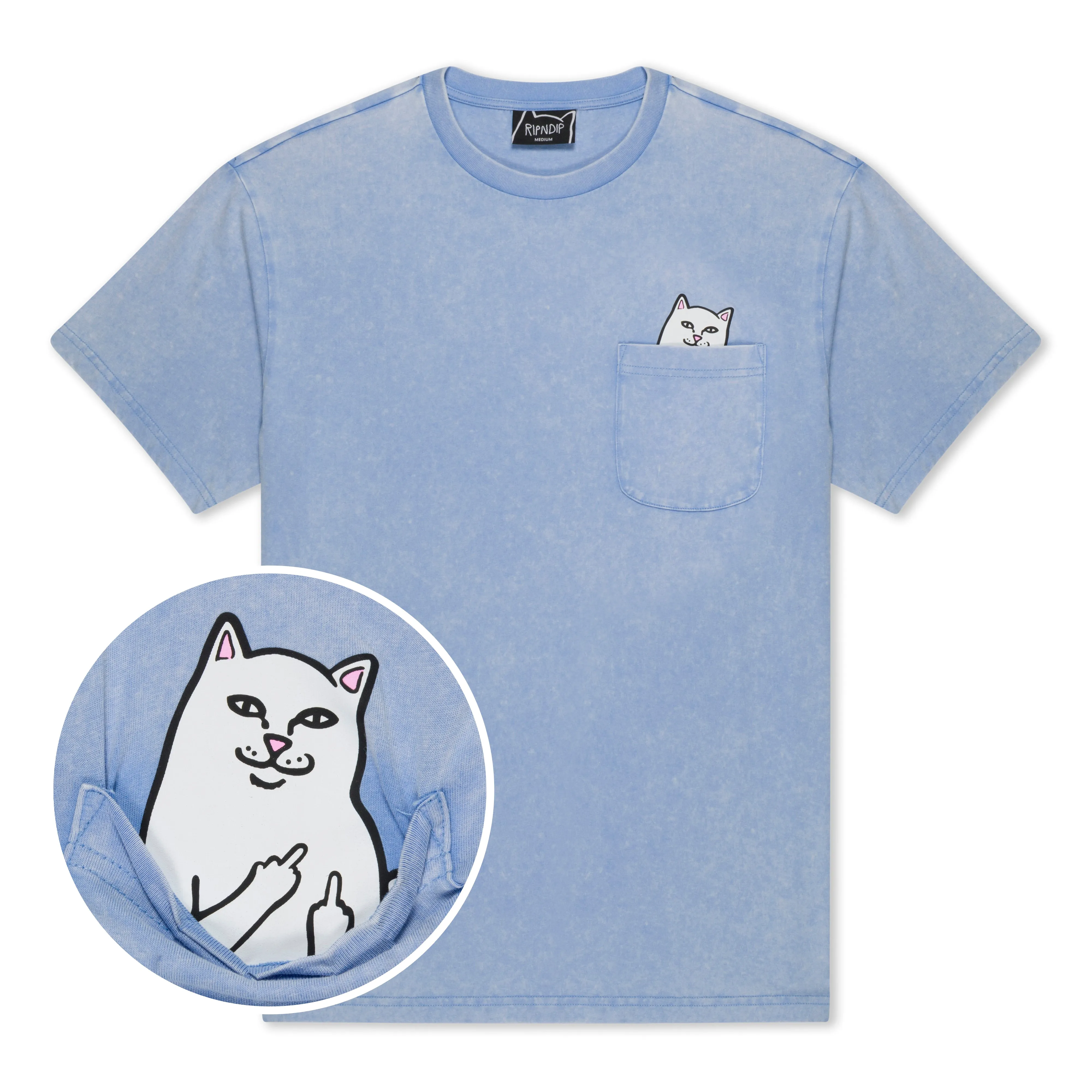 Lord Nermal Pocket Tee (Power Blue Vintage Wash) sold by Ripndip