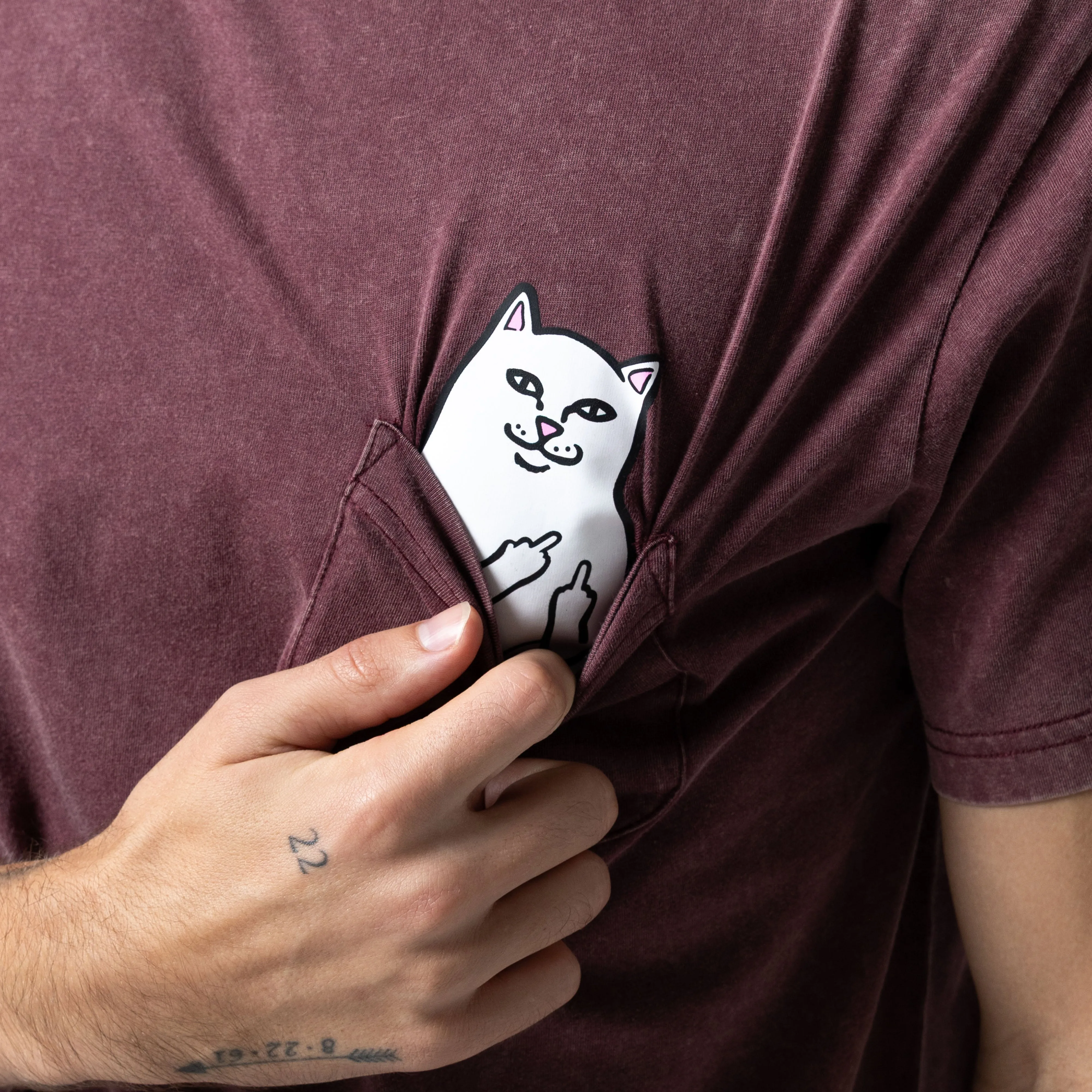 Lord Nermal Pocket Tee (Burgundy Vintage Wash) sold by Ripndip product image thumbnail 2
