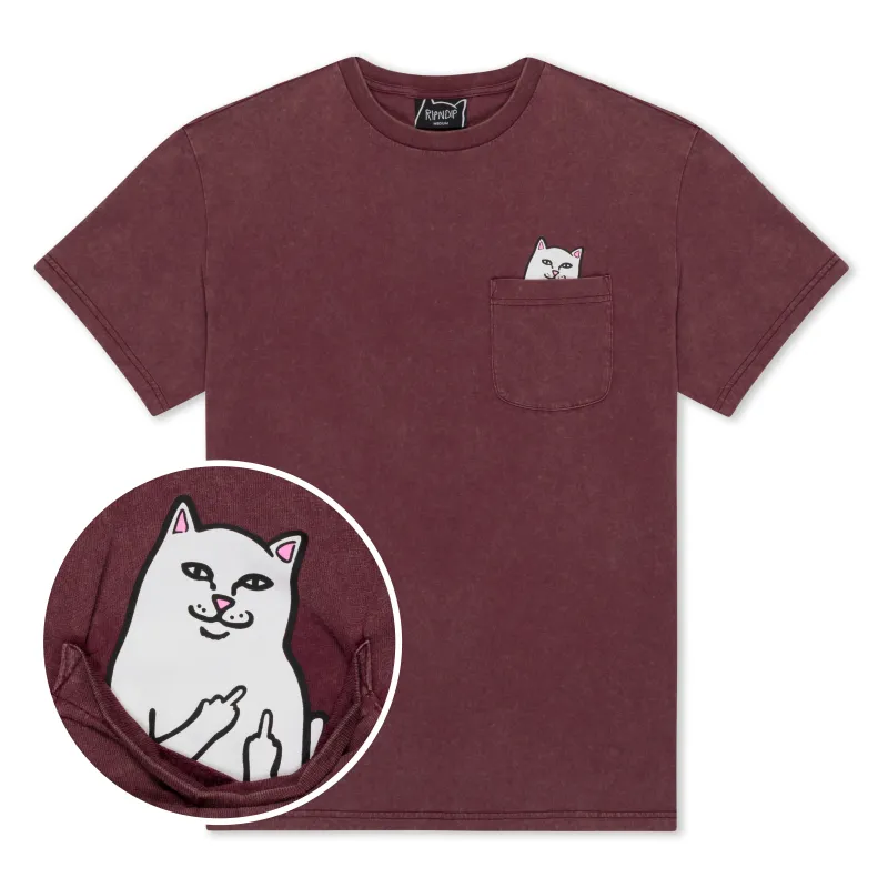 Lord Nermal Pocket Tee (Burgundy Vintage Wash) sold by Ripndip