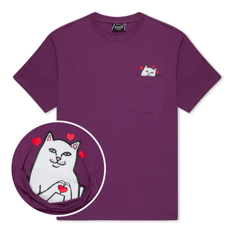 Nermal Loves Pocket Tee (Plum) sold by Ripndip