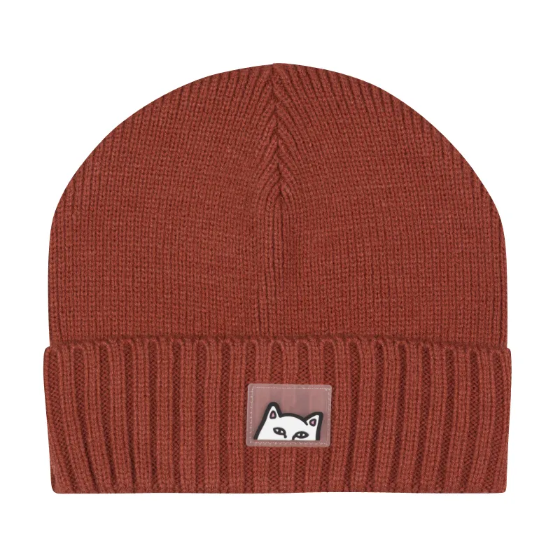 Peeking Beanie (Burnt Orange) made by Ripndip