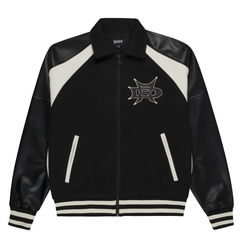 Luther Leather Jacket (Black / Sand) made by Ripndip