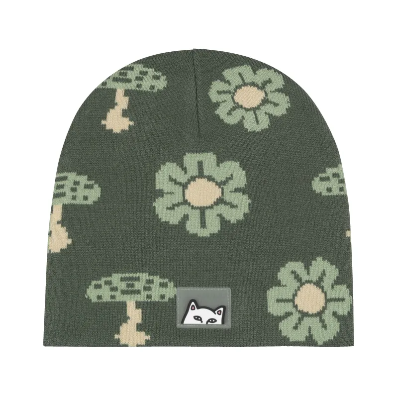 Out Of This World Skull Beanie (Sage Green) made by Ripndip