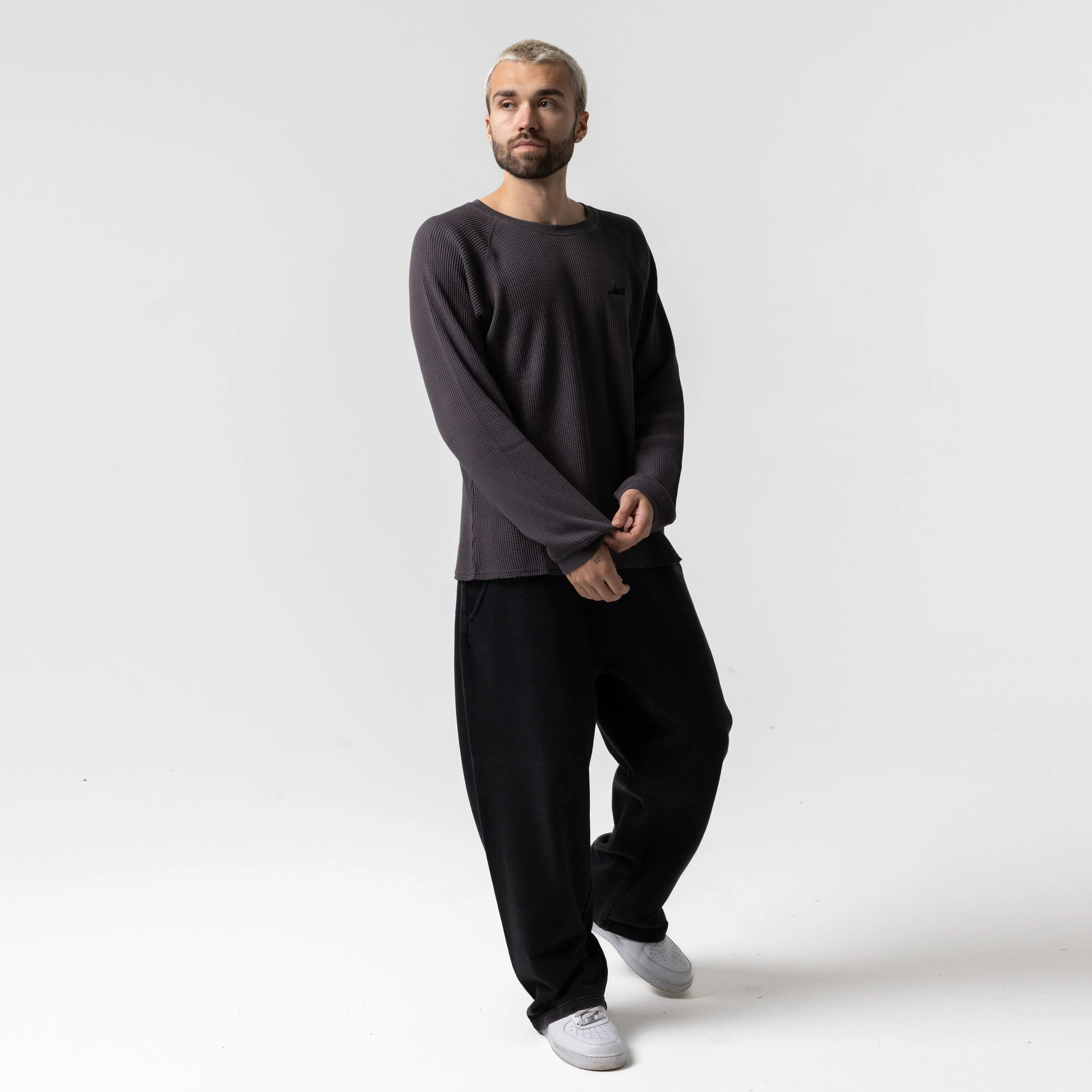 Castanza Waffle Knit Long Sleeve (Charcoal) sold by Ripndip product image thumbnail 5