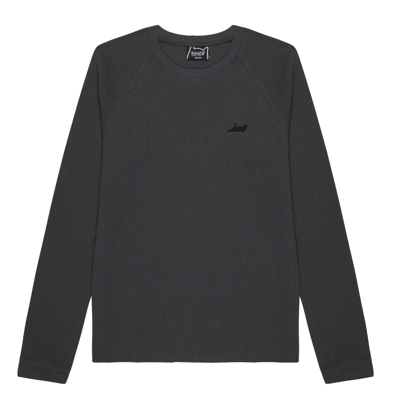 Castanza Waffle Knit Long Sleeve (Charcoal) sold by Ripndip