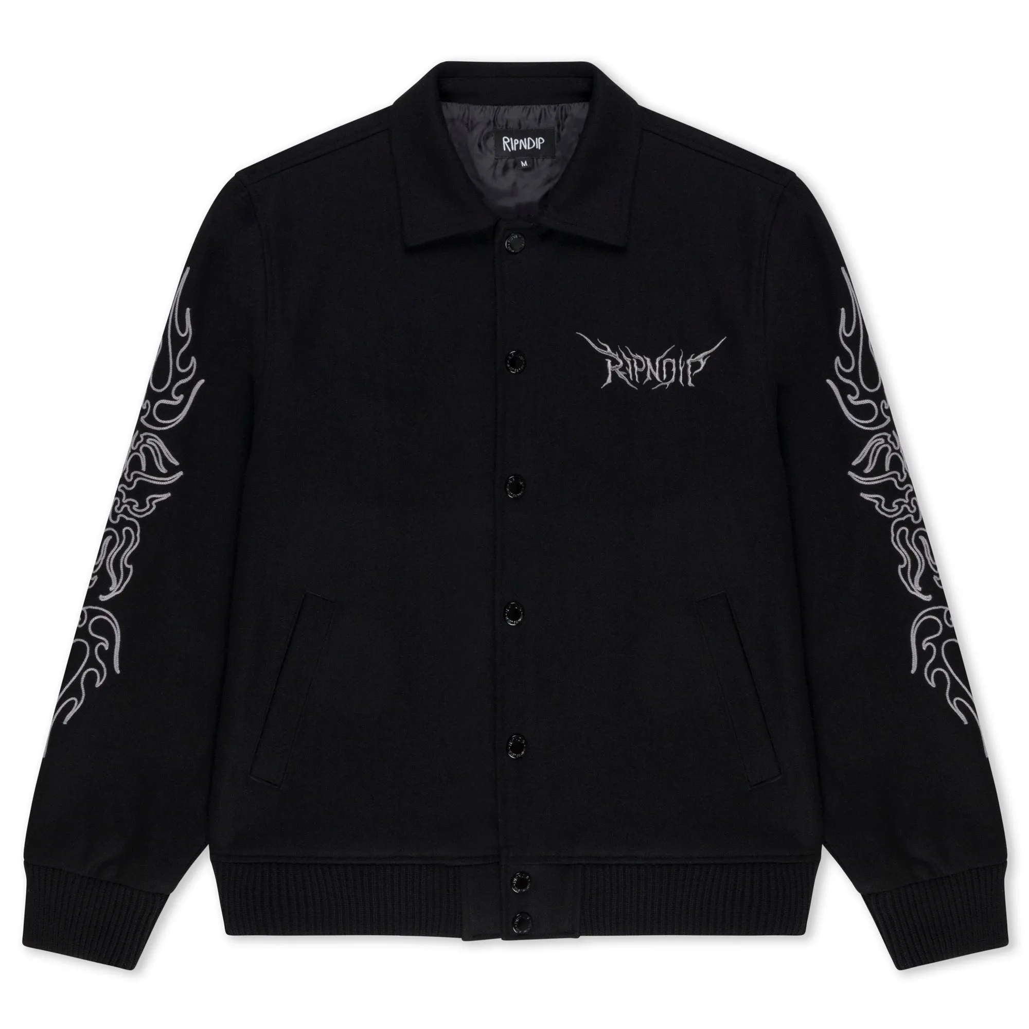 Volt Varsity Jacket (Black) sold by Ripndip