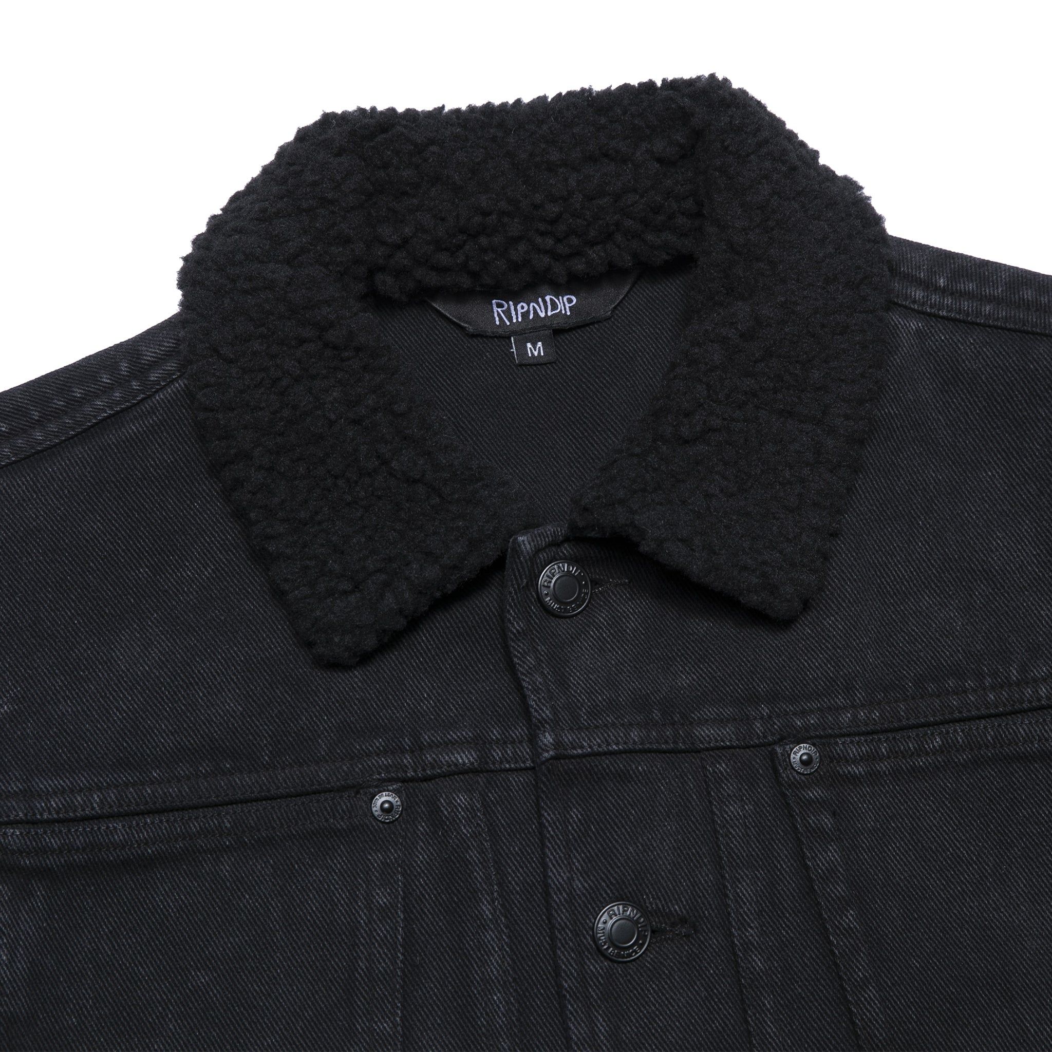 Fucking Fuck Denim Sherpa Jacket (Black Wash) sold by Ripndip product image thumbnail 6