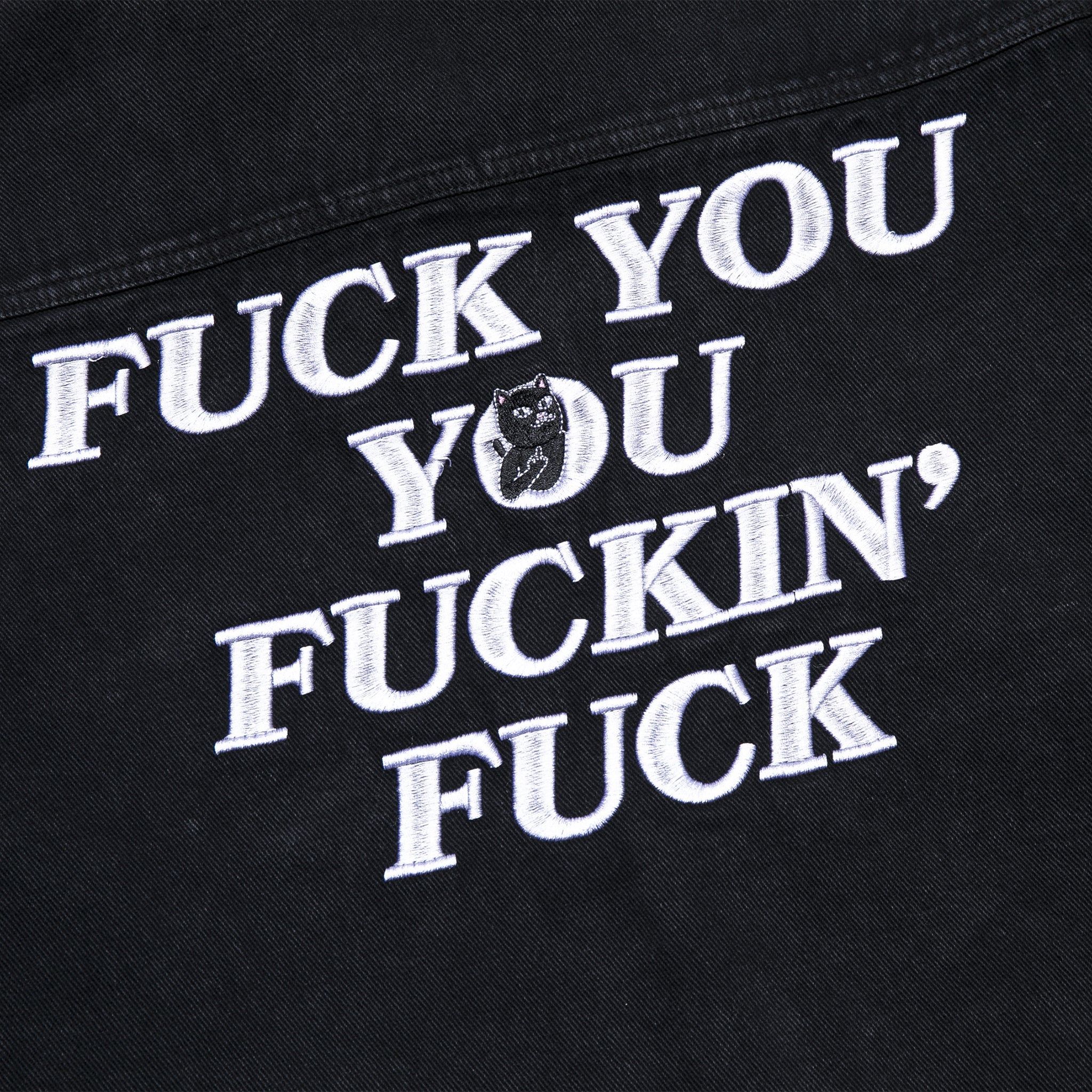 Fucking Fuck Denim Sherpa Jacket (Black Wash) sold by Ripndip product image thumbnail 4
