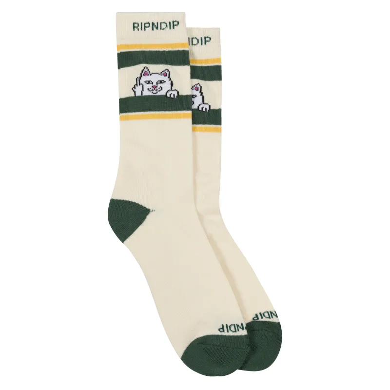Peeking Nermal Socks (Bone / Forest) made by Ripndip