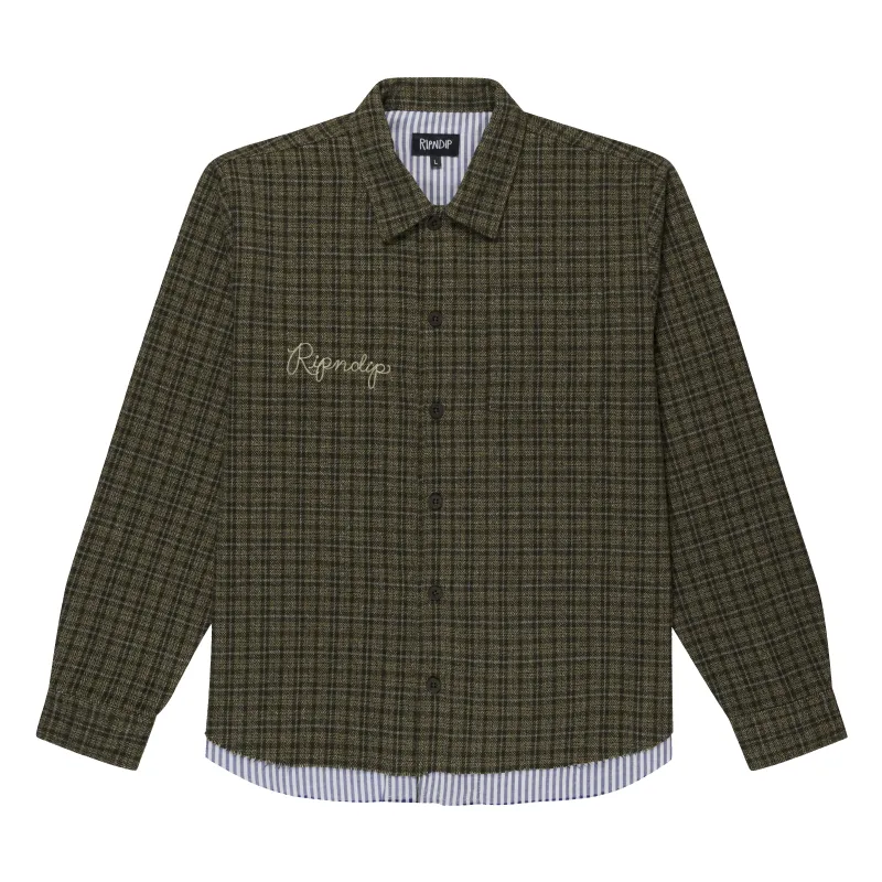 Where The Flowers Bloom Flannel Jacket (Olive) made by Ripndip