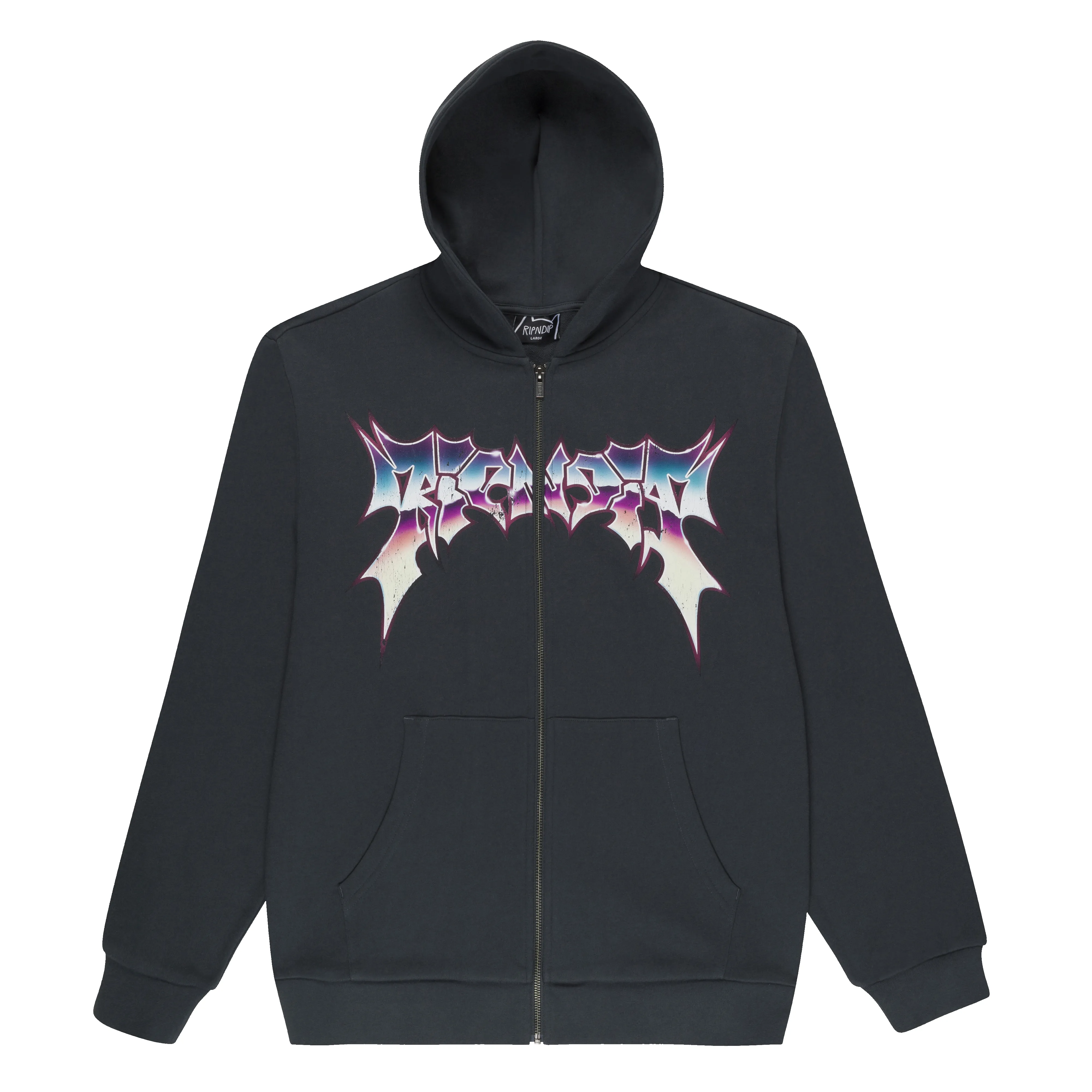 Noid Zip Hoodie (Dark Charcoal) sold by Ripndip