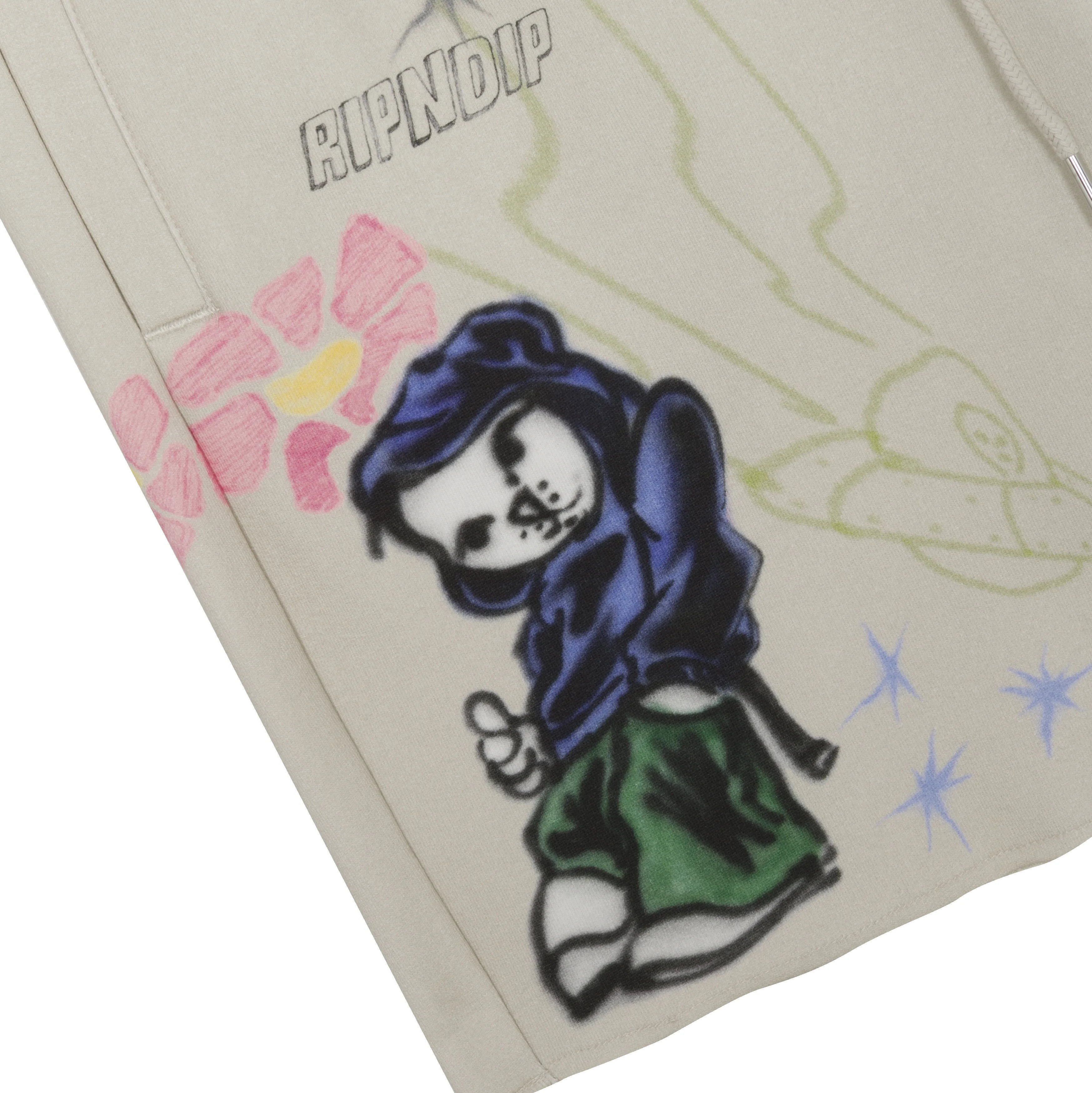 Goosebumps Raw Edge Sweat Shorts (Bone) sold by Ripndip product image thumbnail 3