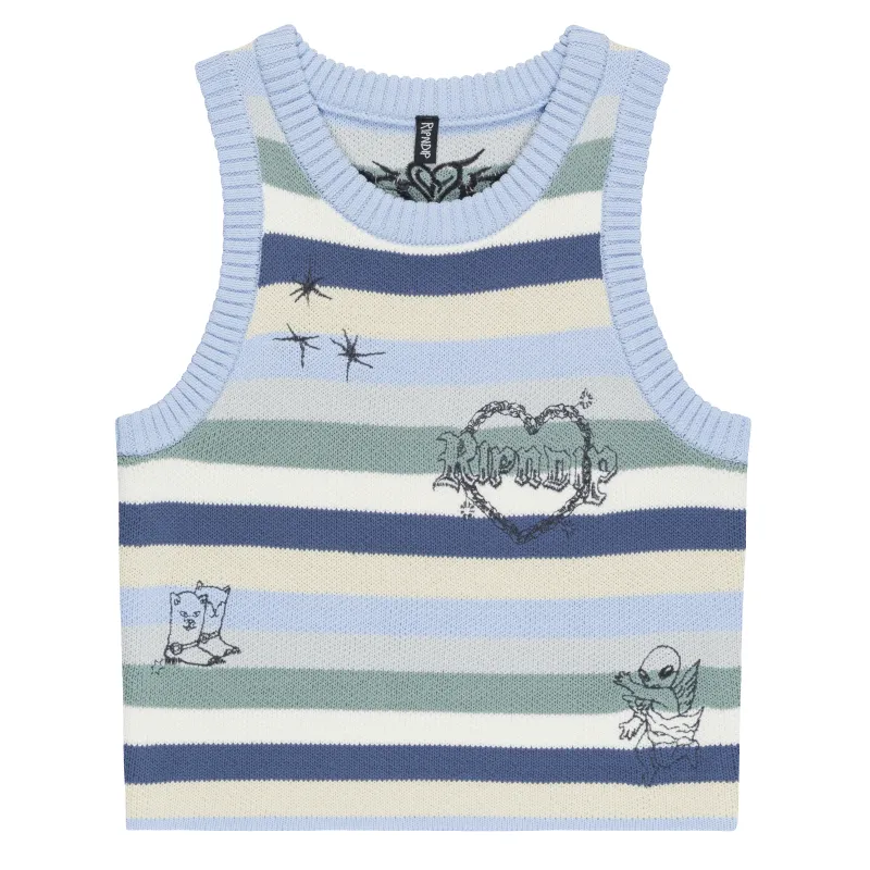 Westside Crochet Crop Tank (Powder Blue) sold by Ripndip