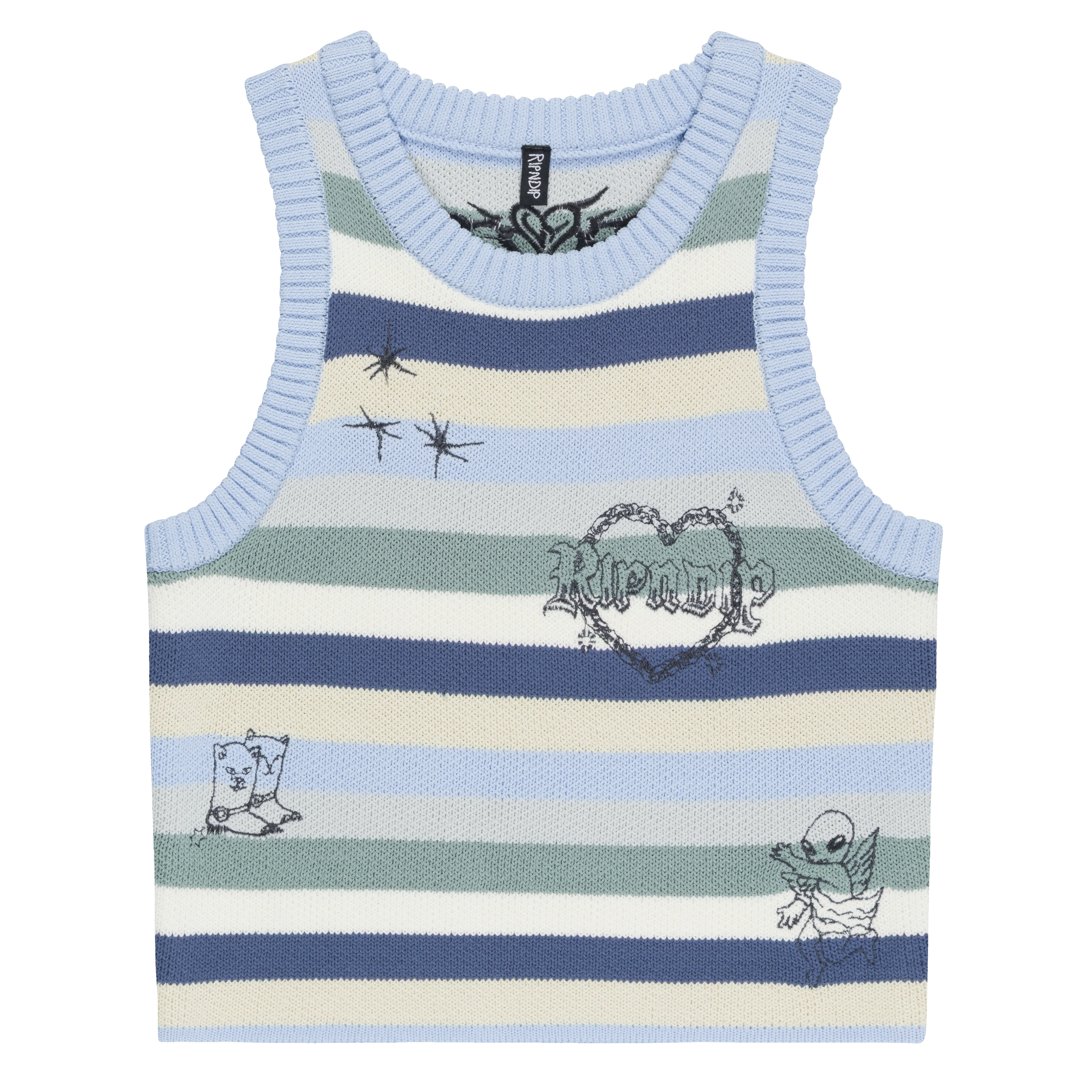 Westside Crochet Crop Tank (Powder Blue) sold by Ripndip