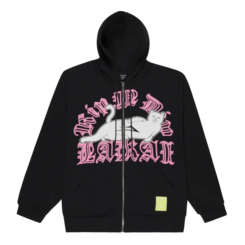 Lakai + Ripndip Zip Up Hoodie (Black) made by Ripndip