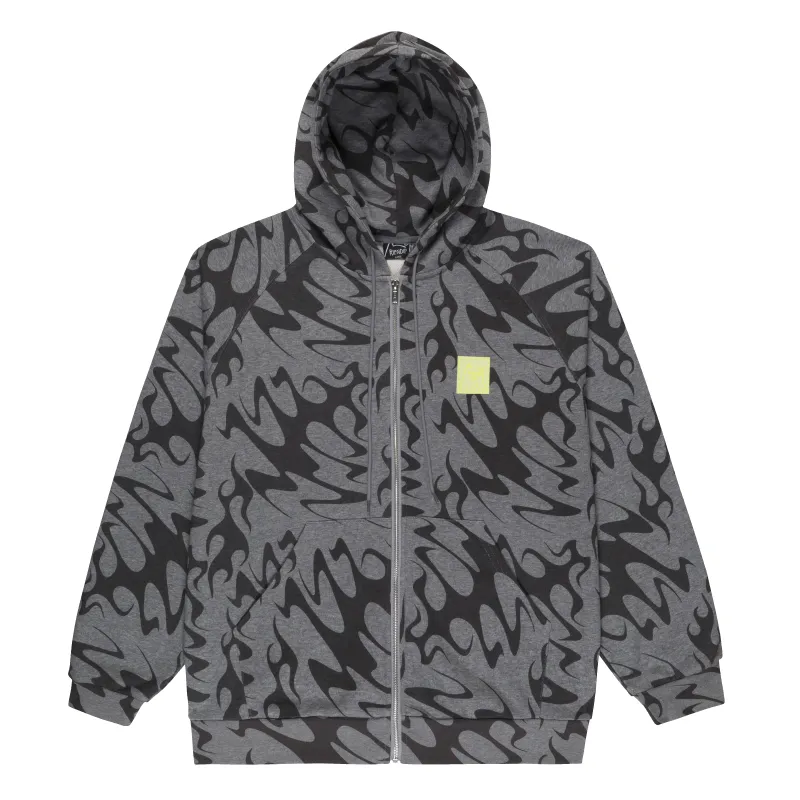 Lakai + Ripndip Flame Zip Up Hoodie (Gray) made by Ripndip