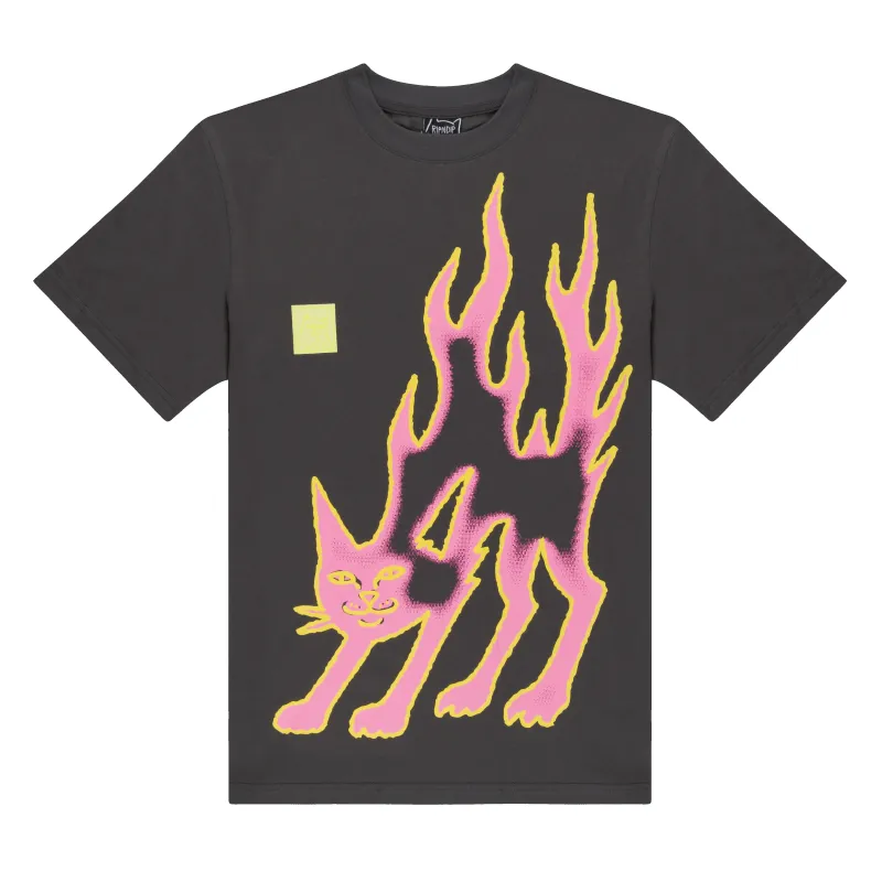 Lakai + Ripndip Pink Flame Tee (Gray) made by Ripndip