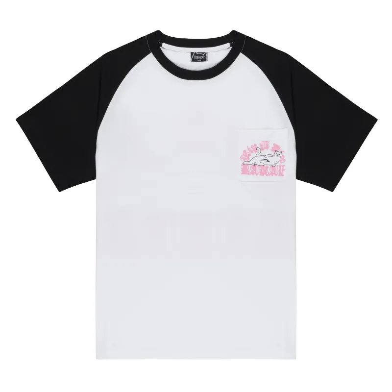Lakai + Ripndip Raglan Pocket Tee (White/Black) made by Ripndip