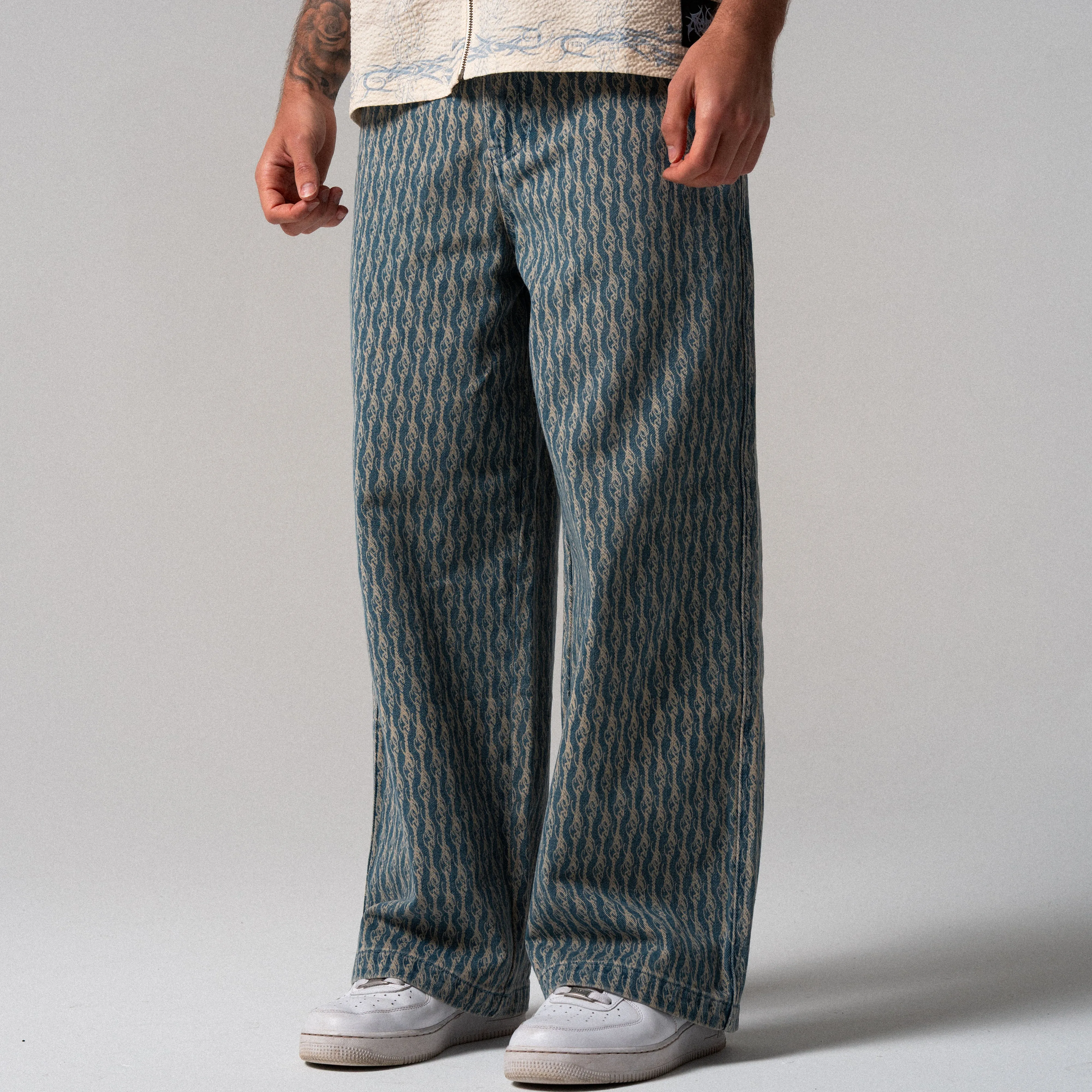 Western Roads Wide Fit Pants (Meidum Wash) sold by Ripndip product image thumbnail 5