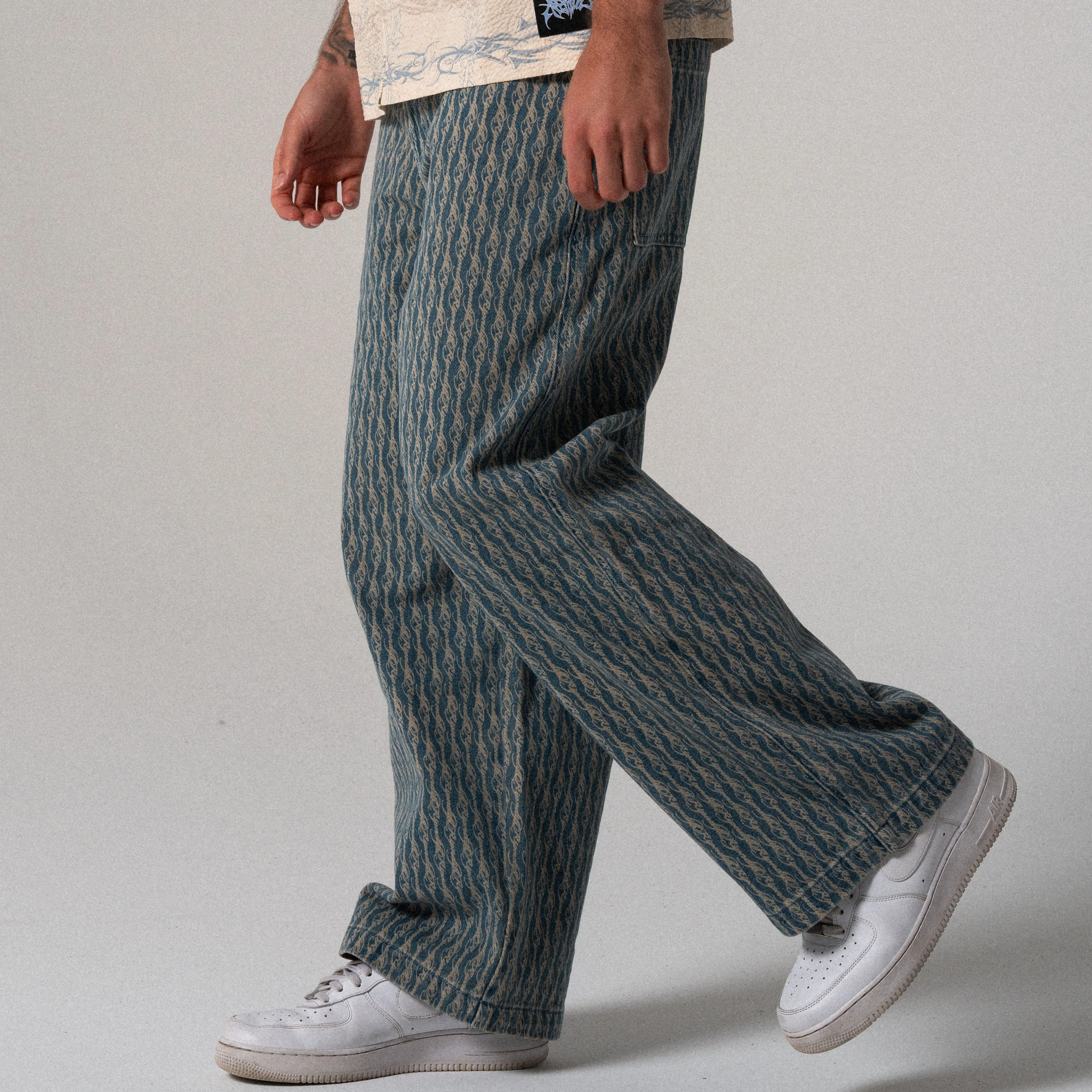 Western Roads Wide Fit Pants (Meidum Wash) sold by Ripndip product image thumbnail 4