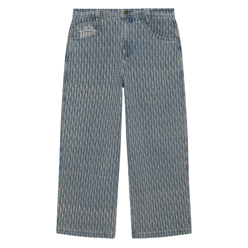 Western Roads Wide Fit Pants (Meidum Wash) made by Ripndip