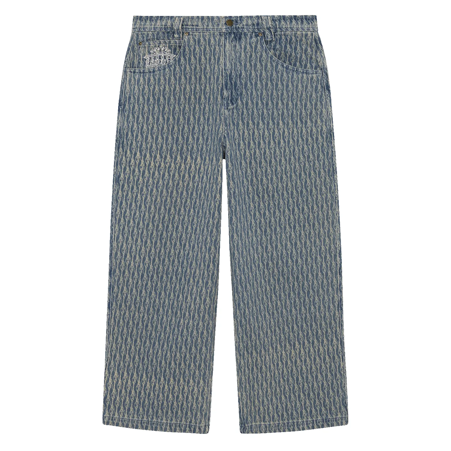 Western Roads Wide Fit Pants (Meidum Wash) sold by Ripndip