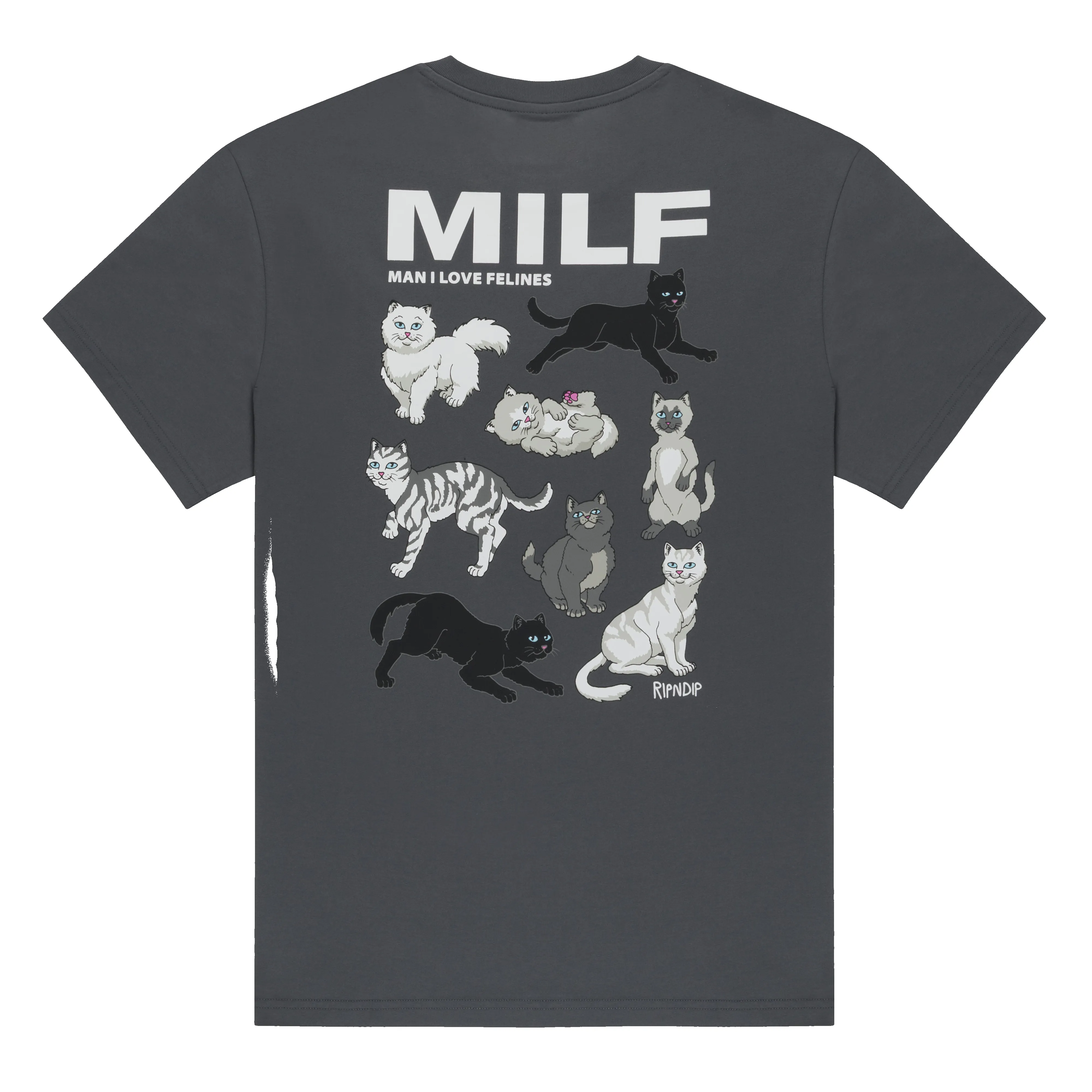 Man I Love Felines Tee (Charcoal) sold by Ripndip