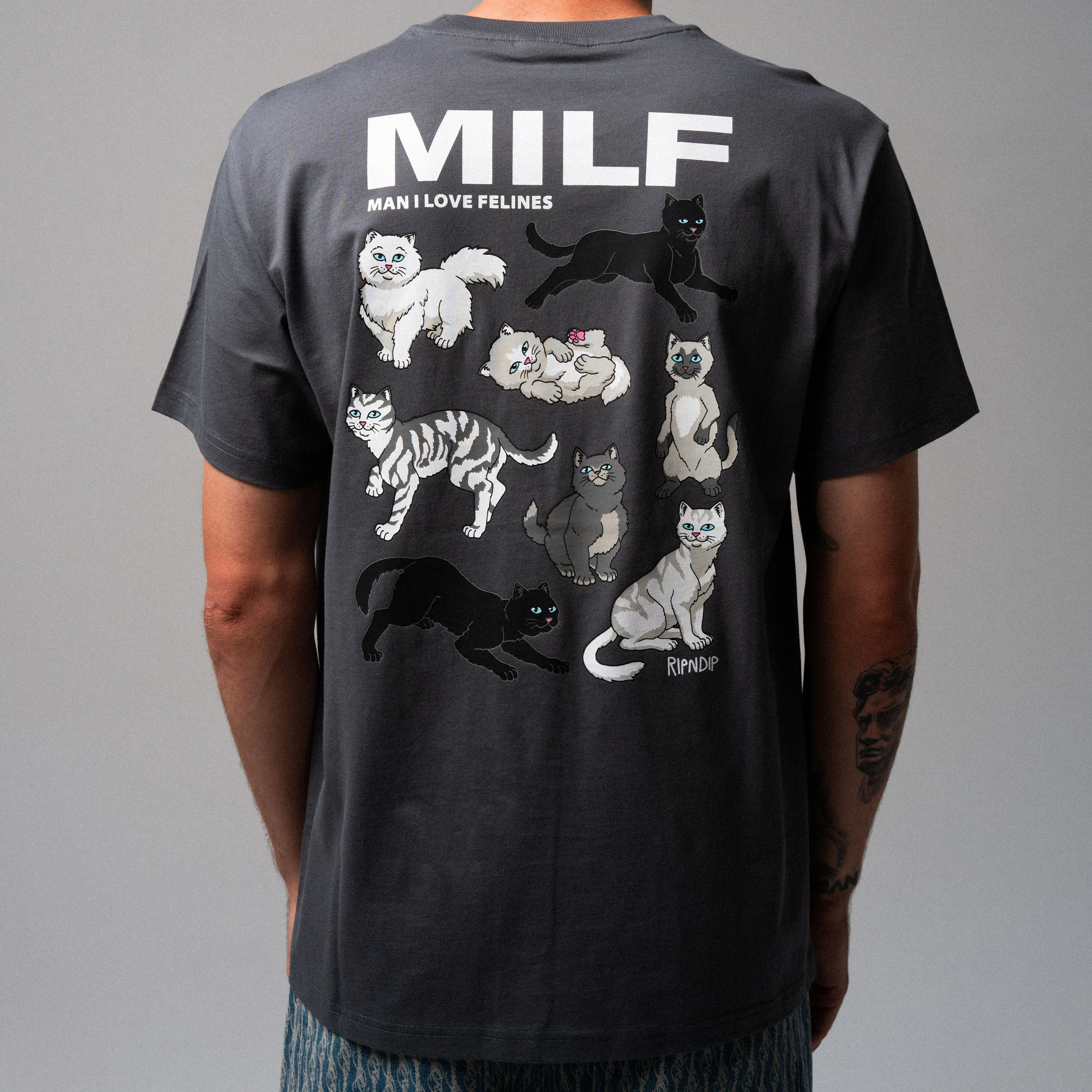 Man I Love Felines Tee (Charcoal) sold by Ripndip product image thumbnail 2