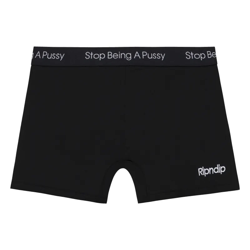 Stop Being A Pussy Boxers (Black) made by Ripndip