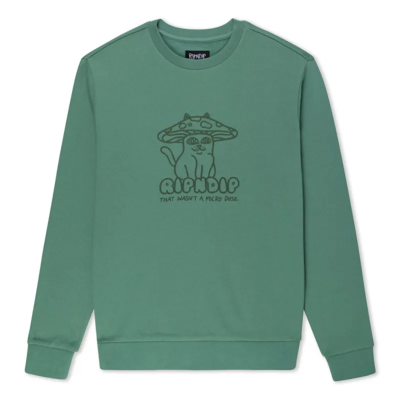 Shroom Cat Crewneck Sweater (Pine) sold by Ripndip