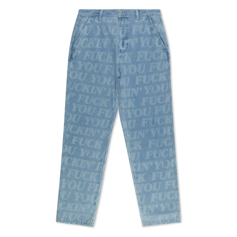 F.U.F.F. Washed Denim Pants (Light Washed Denim) made by Ripndip