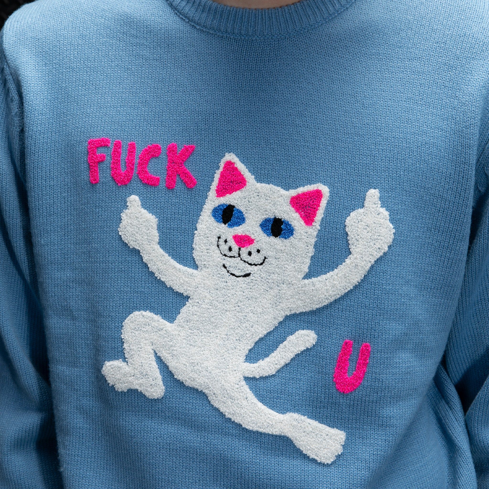 F U Knit Sweater (Periwinkle) sold by Ripndip product image thumbnail 3