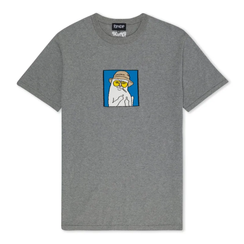 Nermal S Thompson Knit Tee (Heather Grey) made by Ripndip