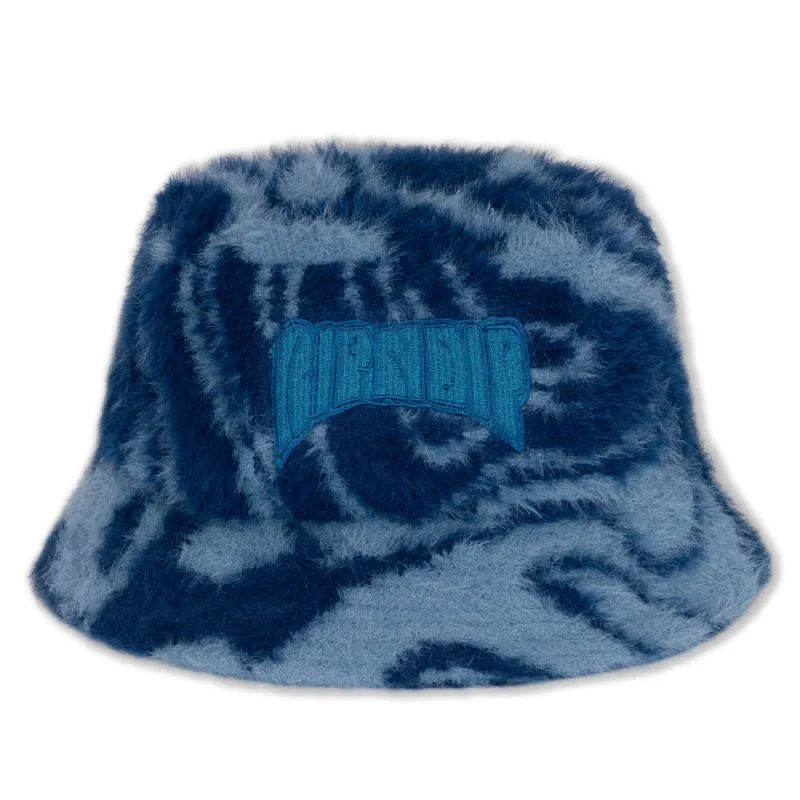 Psychedelic Faux Mohair Bucket Hat (Dark Slate) sold by Ripndip