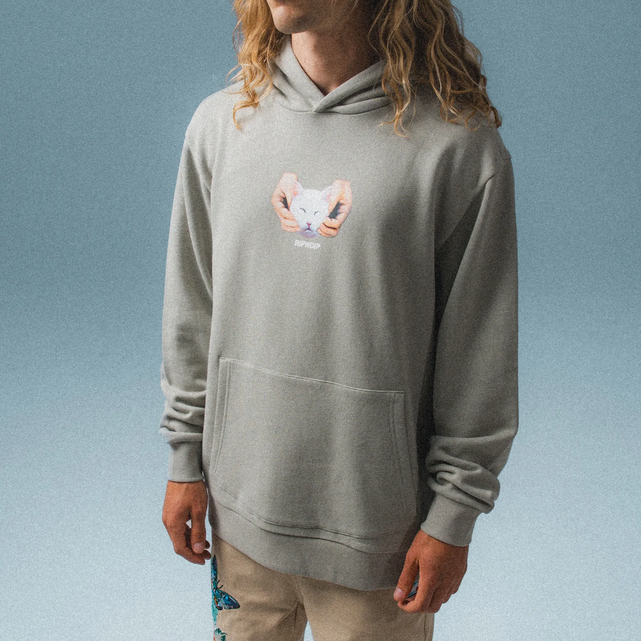 Happy Kitty Hoodie (Sage) sold by Ripndip product image thumbnail 2