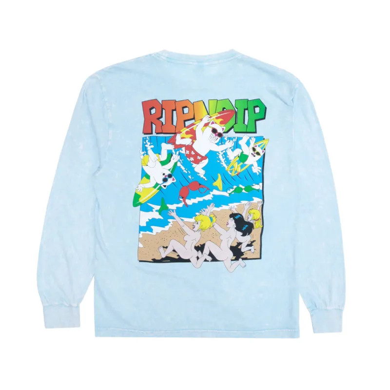Summer Break Long Sleeve (Light Blue Mineral Wash) sold by Ripndip