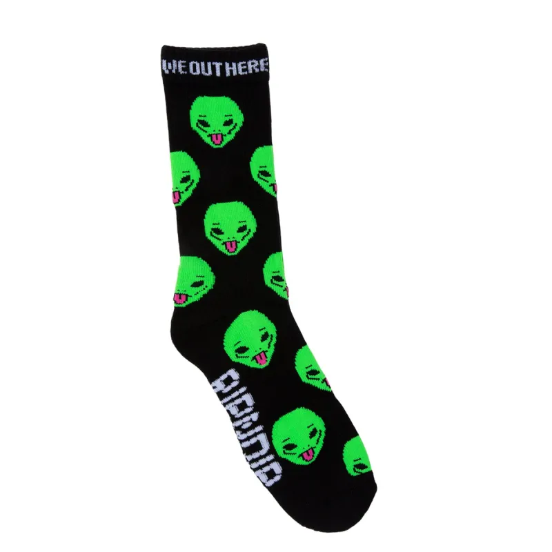 We Out Here Socks (Black) sold by Ripndip