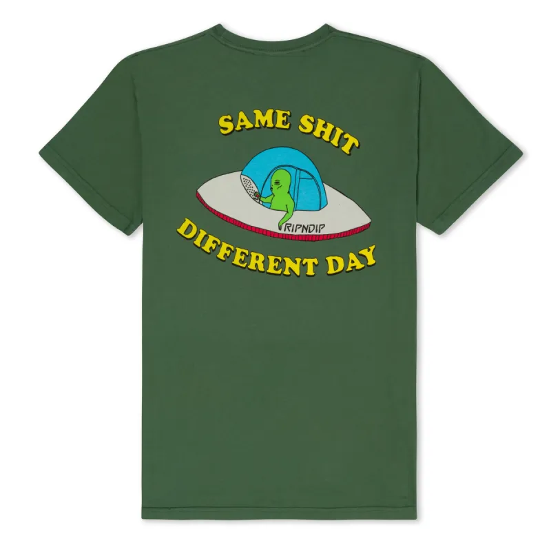 Same Shit Different Day Tee (Olive) sold by Ripndip