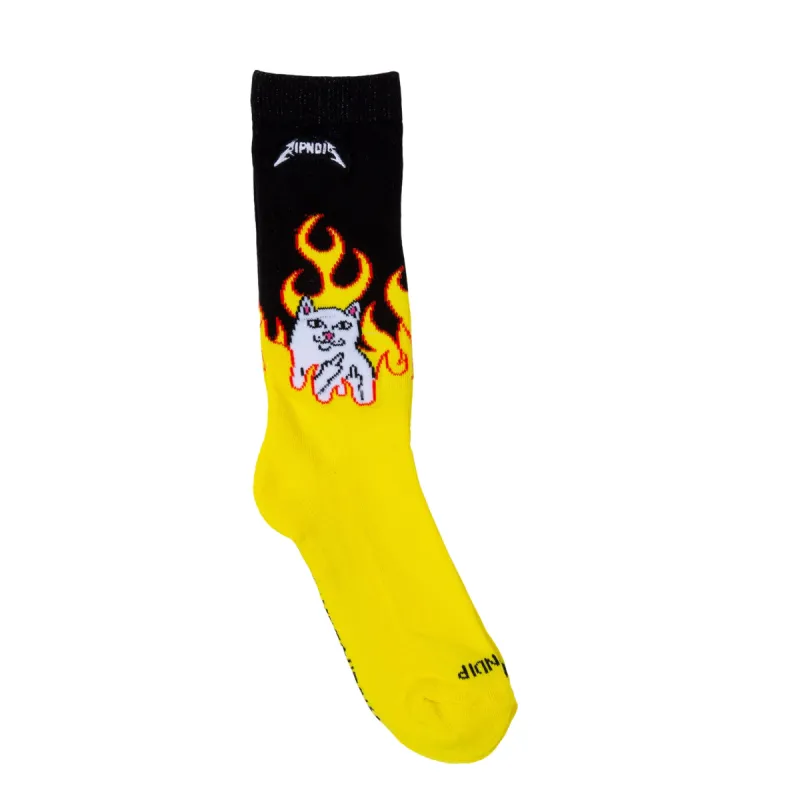 Welcome To Heck Socks (Black / Yellow) sold by Ripndip