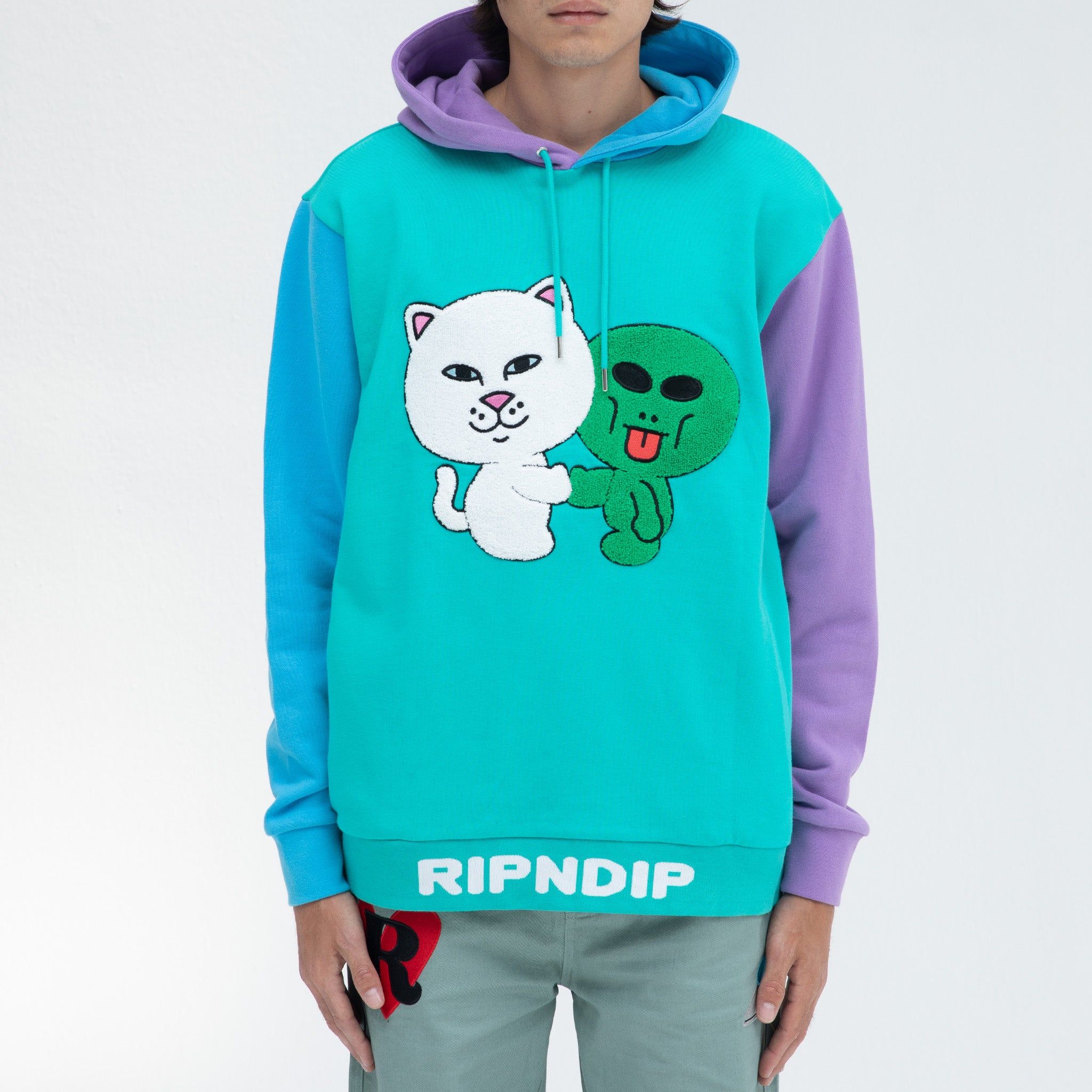 Buddy System Color Block Hoodie (Multi) sold by Ripndip product image thumbnail 2